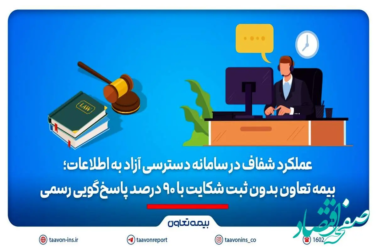 بیمه تعاون بدون ثبت شکایت با ۹۰ درصد پاسخگویی رسمی