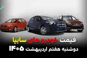قیمت ساینا | قیمت اطلس | قیمت شاهین | قیمت محصولات سایپا امروز دوشنبه ۷ اردیبهشت ۱۴۰۵ + جدول