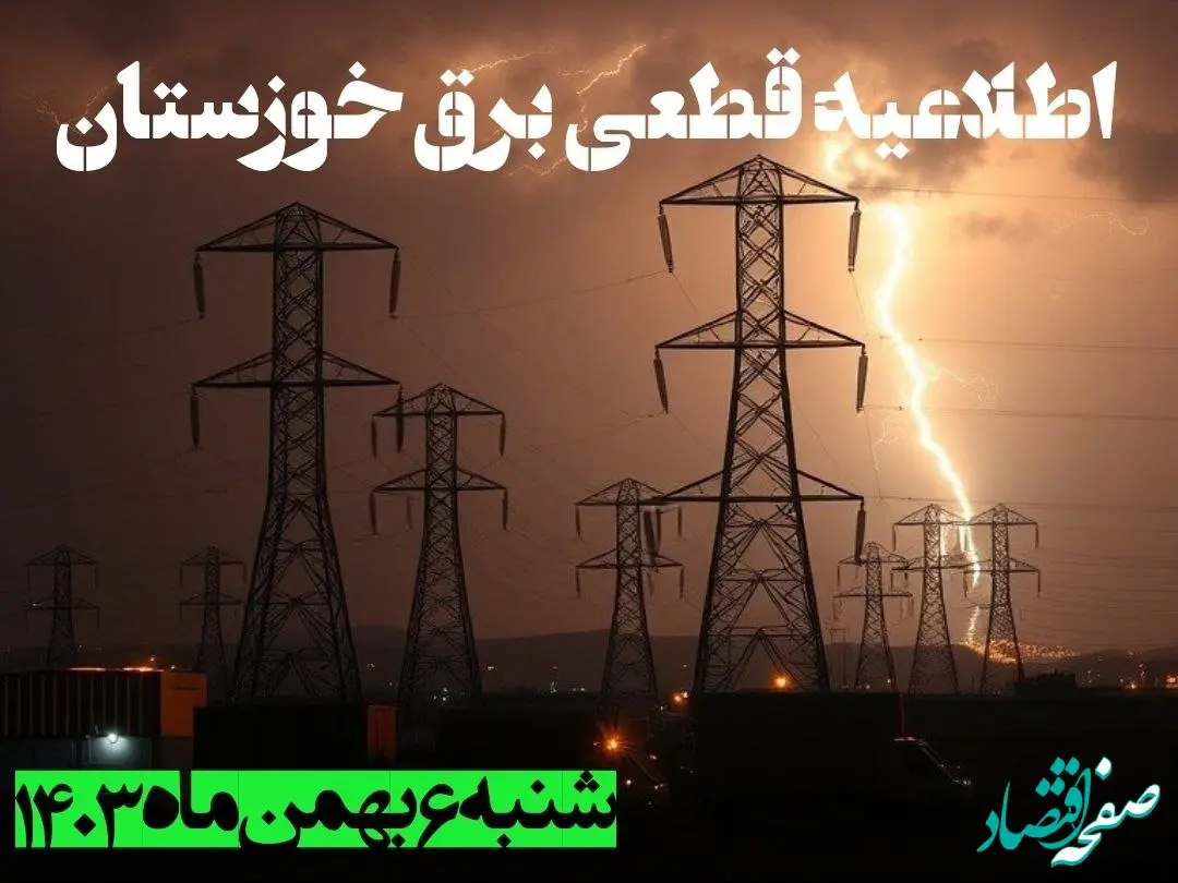 اطلاعیه قطعی برق خوزستان شنبه ۶ بهمن ماه ۱۴۰۳ + جدول خاموشی برق اهواز شنبه ششم بهمن ۱۴۰۳ اعلام شد