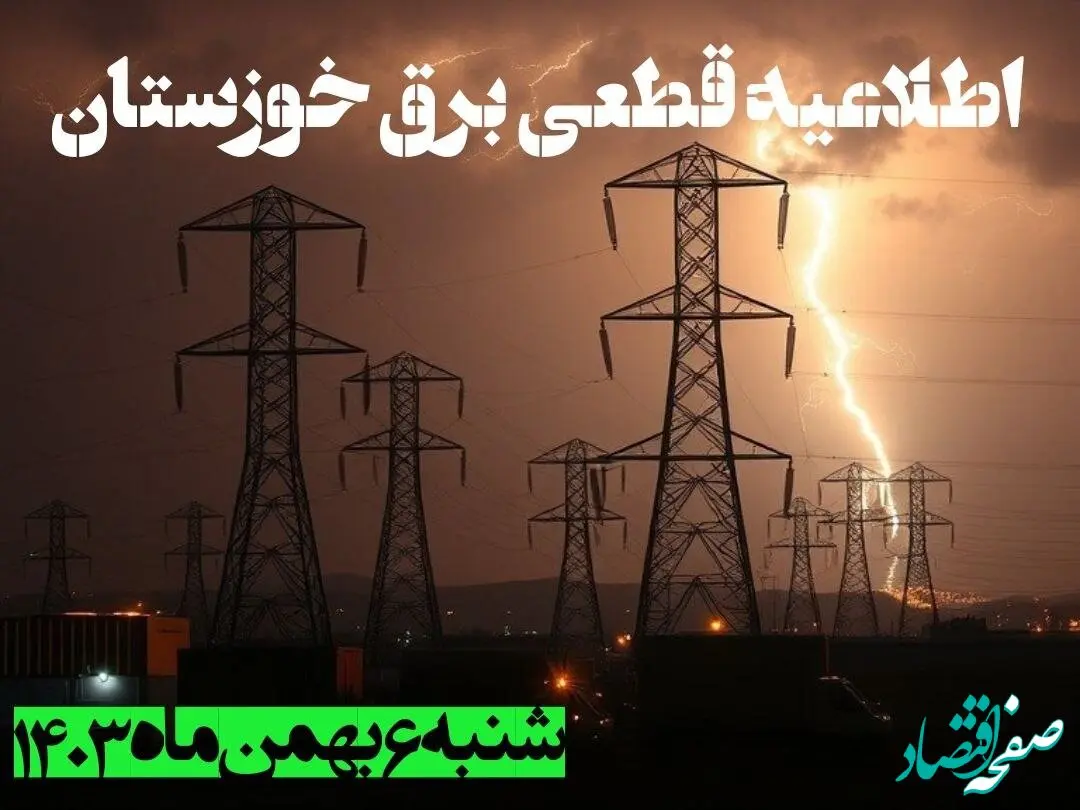 اطلاعیه قطعی برق خوزستان شنبه ۶ بهمن ماه ۱۴۰۳ + جدول خاموشی برق اهواز شنبه ششم بهمن ۱۴۰۳ اعلام شد