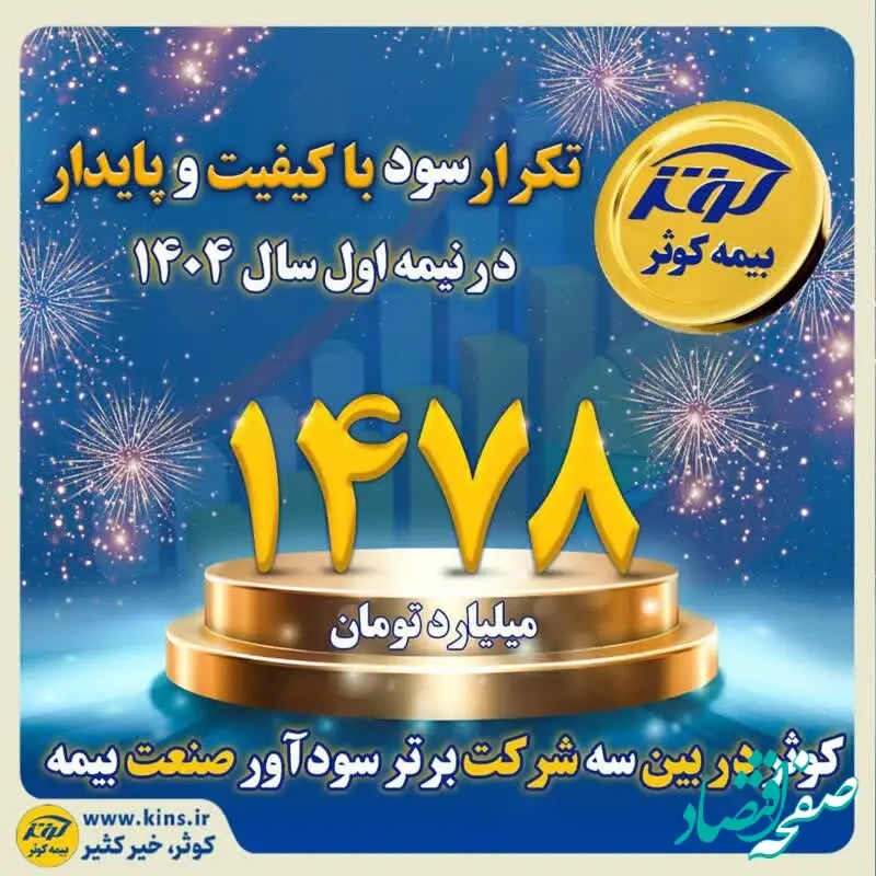 کوثر در بین سه شرکت برتر سودآور صنعت بیمه