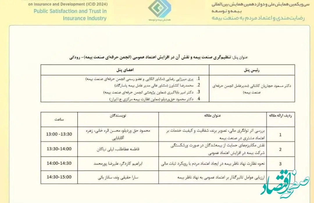 برگزیده شدن مقاله مدیرعامل شرکت بیمه “ما” در همایش بیمه و توسعه