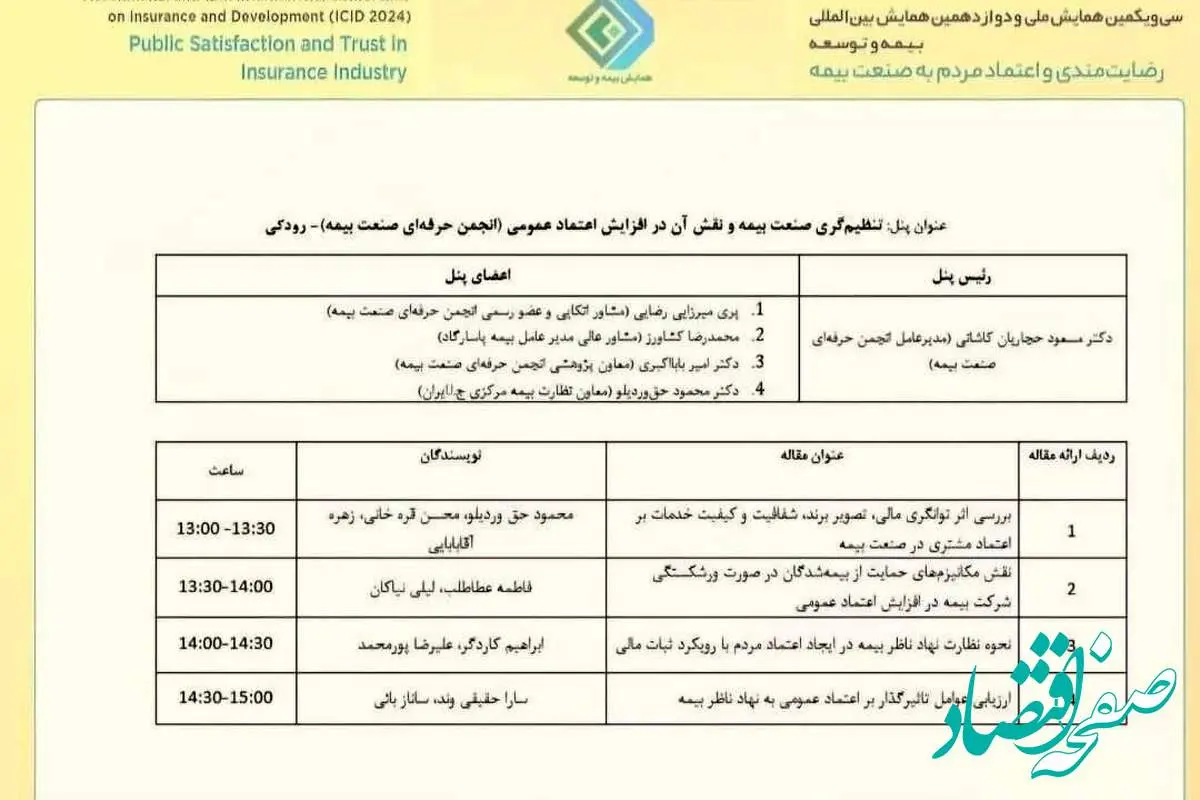 برگزیده شدن مقاله مدیرعامل شرکت بیمه “ما” در همایش بیمه و توسعه