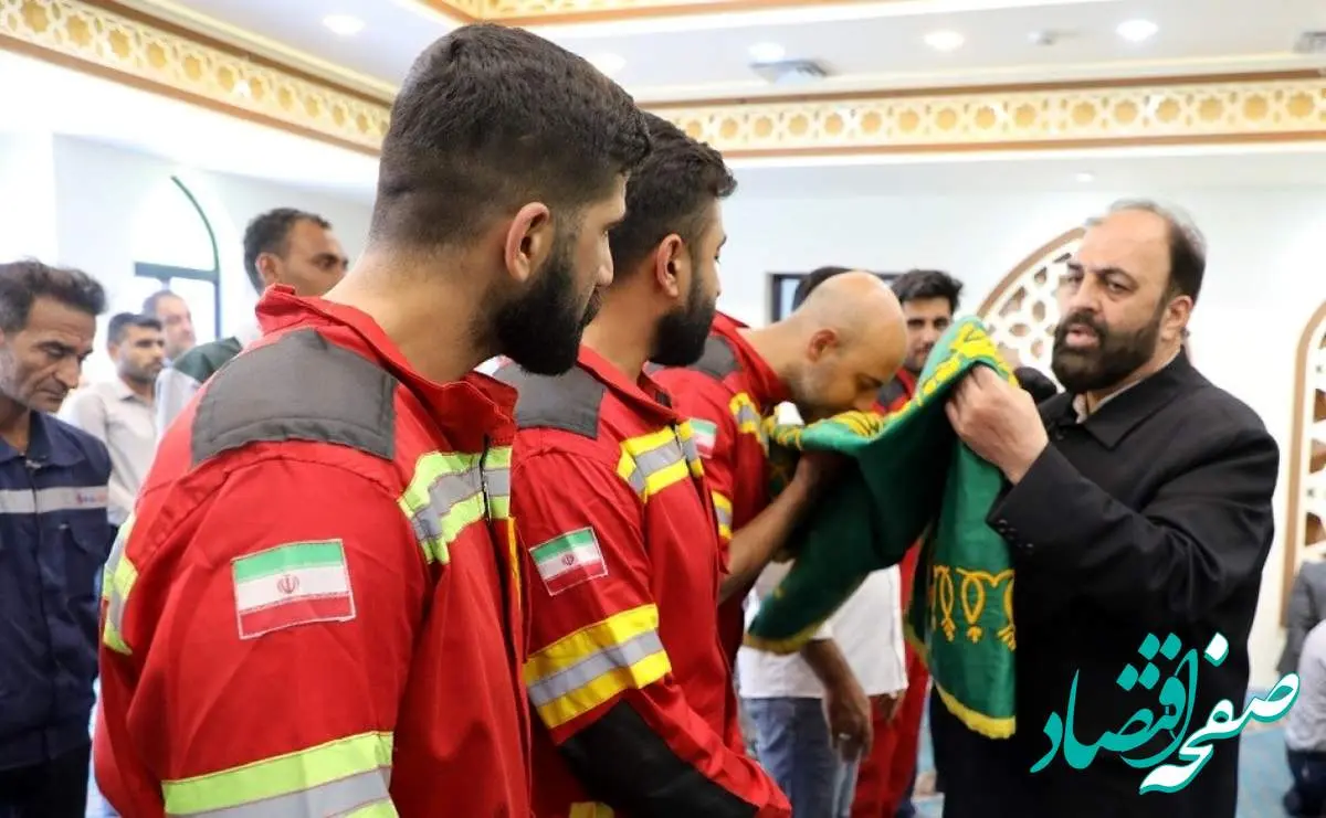 حضور کاروان خادمین حرم مطهر حضرت امام رضا (ع) در شرکت صبا فولاد خلیج فارس