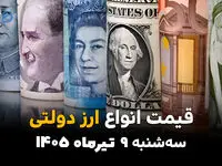 قیمت ارز دولتی امروز سه‌شنبه ۹ تیر ۱۴۰۵ | آخرین نرخ ارز دولتی اعلام شد + جدول
