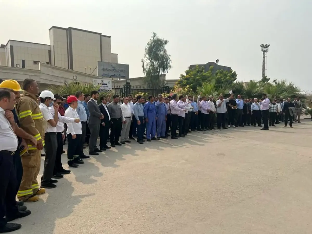 تجمع کارکنان پتروشیمی مروارید در محکومیت جنایات رژیم صهیونیستی
