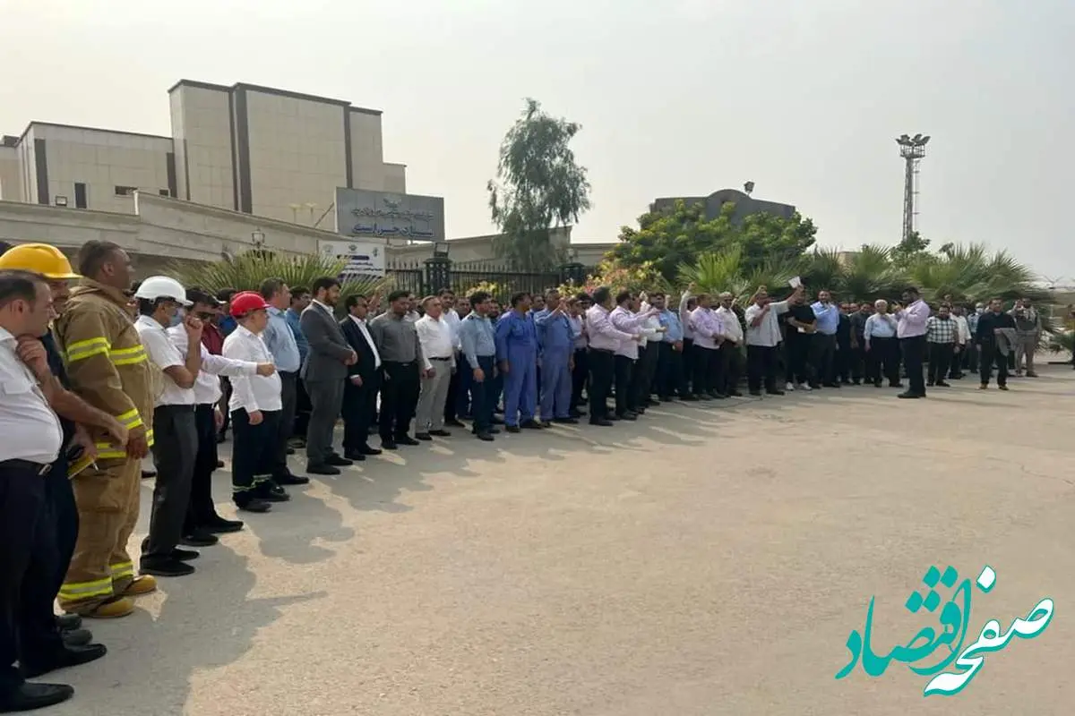 تجمع کارکنان پتروشیمی مروارید در محکومیت جنایات رژیم صهیونیستی