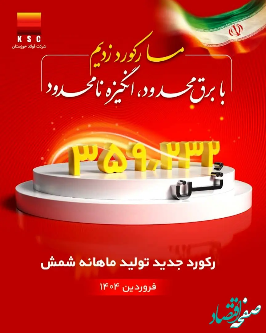 رکورد تولید ماهیانه پس از دو سال در شرکت فولاد خوزستان شکسته شد