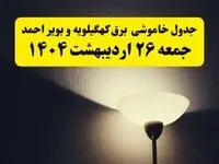 انتشار جدول زمانی قطعی برق استان کهگیلویه و بویراحمد ۲۶ اردیبهشت ۱۴۰۴ + قطع برق یاسوج جمعه ۲۶ اردیبهشت