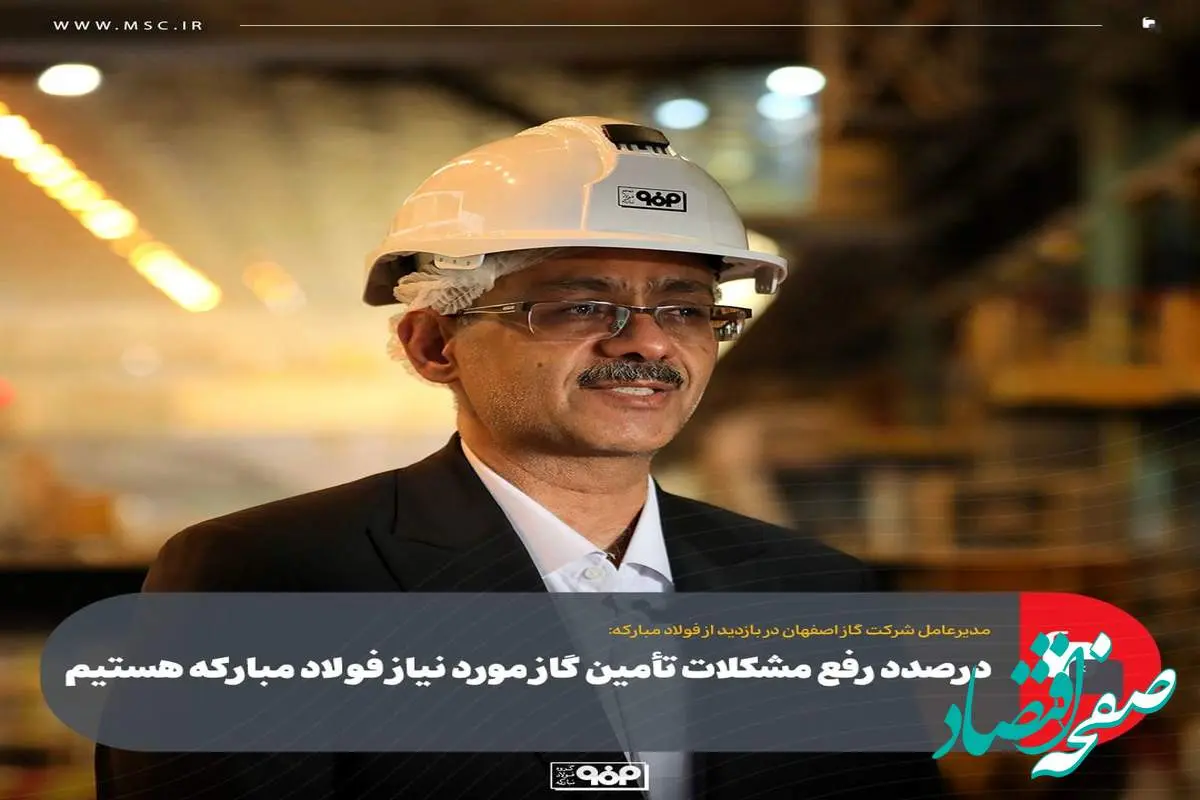 درصدد رفع مشکلات تأمین گاز مورد نیاز فولاد مبارکه هستیم