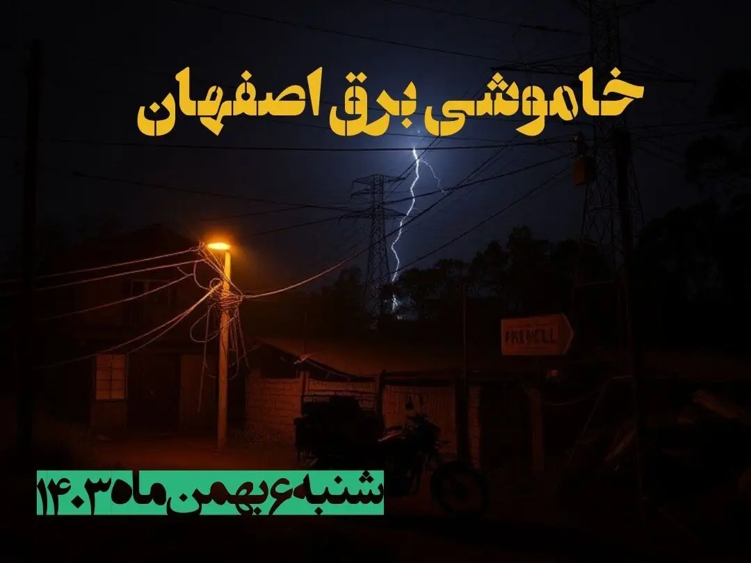 زمان قطعی برق اصفهان شنبه ۶ بهمن ماه ۱۴۰۳ | جدول خاموشی برق اصفهان ۲۴ ساعت آینده اعلام شد