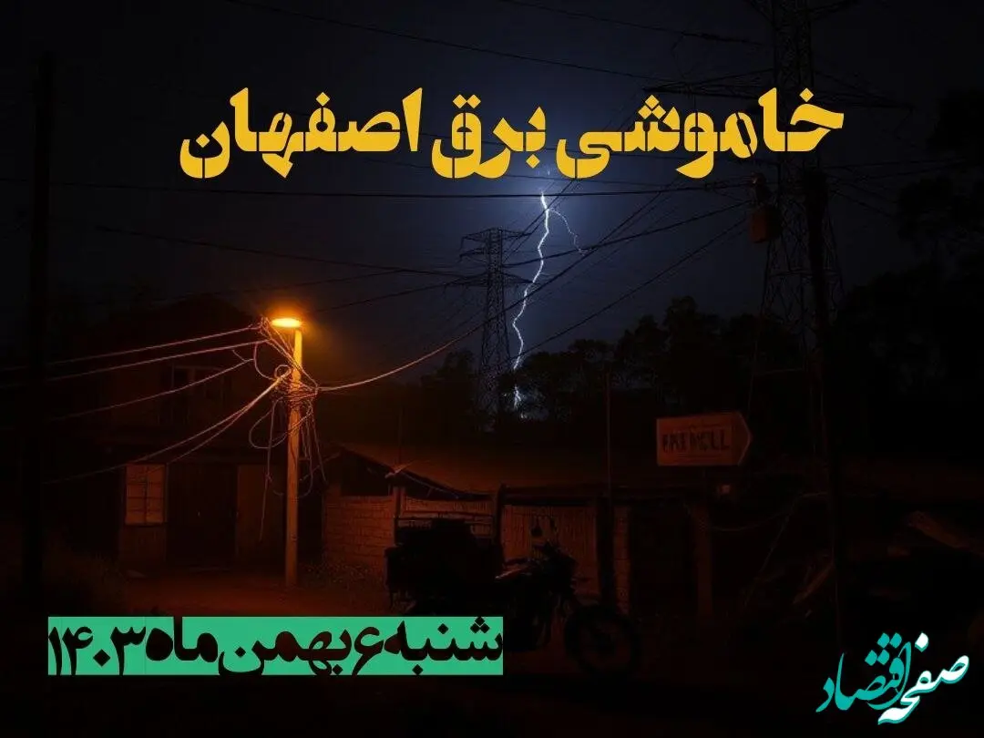 زمان قطعی برق اصفهان شنبه ۶ بهمن ماه ۱۴۰۳ | جدول خاموشی برق اصفهان ۲۴ ساعت آینده اعلام شد