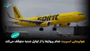 هواپیمایی اسپریت تمام پروازها را از اوایل شنبه متوقف می‌کند