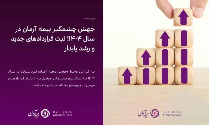 جهش چشمگیر بیمه آرمان در سال ۱۴۰۴؛ ثبت قراردادهای جدید و رشد پایدار