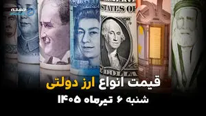 آخرین نرخ ارزهای رسمی روی میز بانک مرکزی | قیمت ارز دولتی امروز شنبه 6 تیر 1405