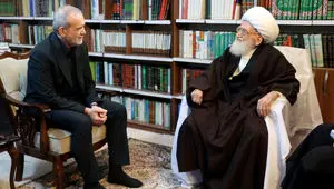 دیدار رئیس جمهور با مراجع عظام نوری همدانی و سبحانی 