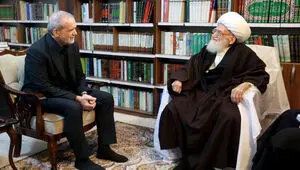 دیدار رئیس جمهور با مراجع عظام نوری همدانی و سبحانی 
