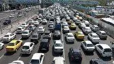 آخرین وضعیت ترافیک در آزاد راه کرج - تهران در امروز پنجشنه ۲۸ دی ماه