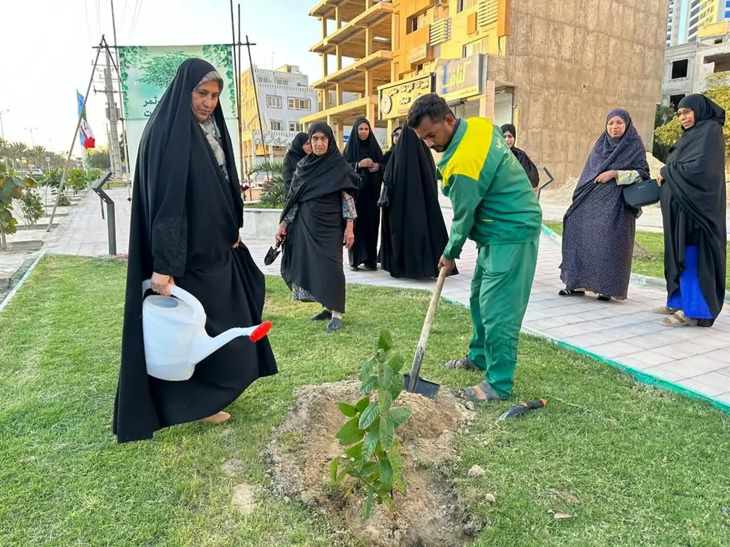 کاشت نهال با دستان نورانی مادران شهدای قشم