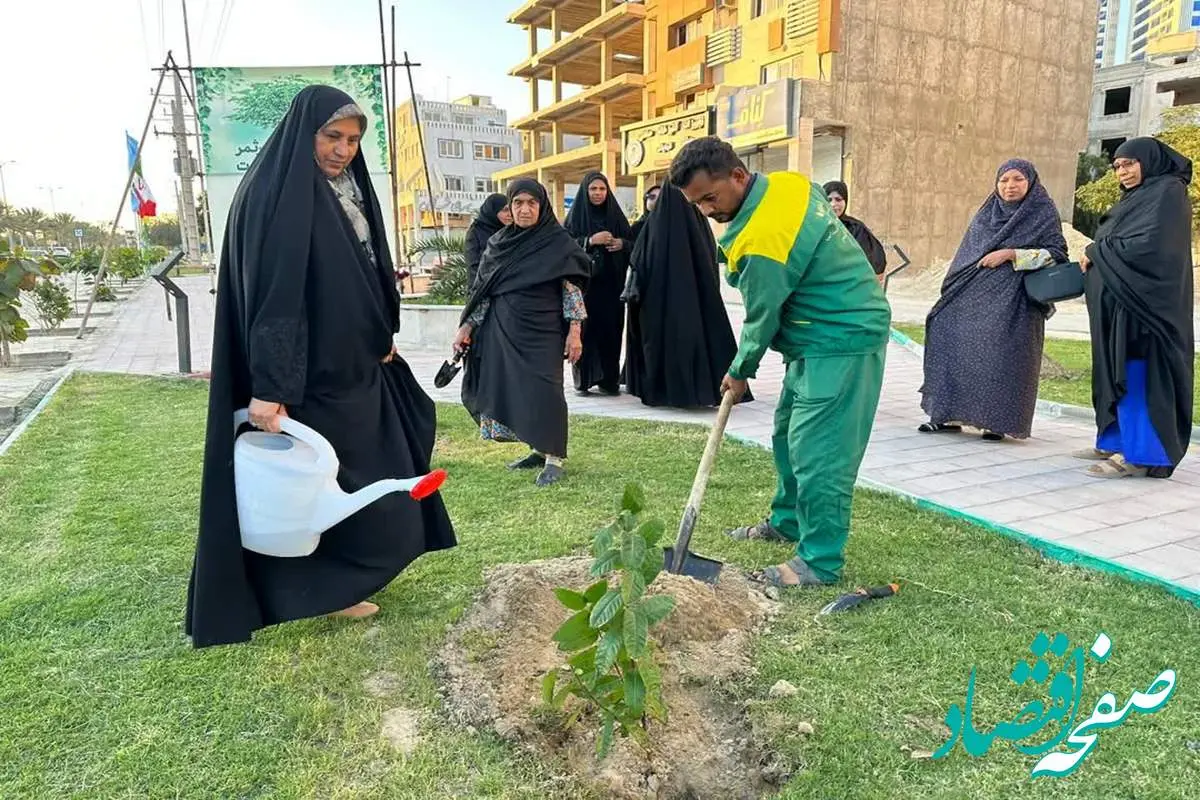 کاشت نهال با دستان نورانی مادران شهدای قشم