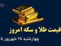 اینفوگرافی | قیمت طلا و سکه امروز چهارشنبه ۲۵ شهریور | نیم سکه چقدر شد؟ 