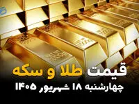 اینفوگرافی | قیمت طلا و سکه امروز چهارشنبه ۱۸ شهریور ۱۴۰۵؛ قیمت طلا چقدر شد؟