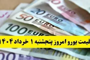 قیمت دقیق یورو امروز پنجشنبه ۱ خرداد ۱۴۰۴ + جدول و جزئیات | قیمت تمام ارزها امروز پنجشنبه ۱ خرداد ۱۴۰۴ 