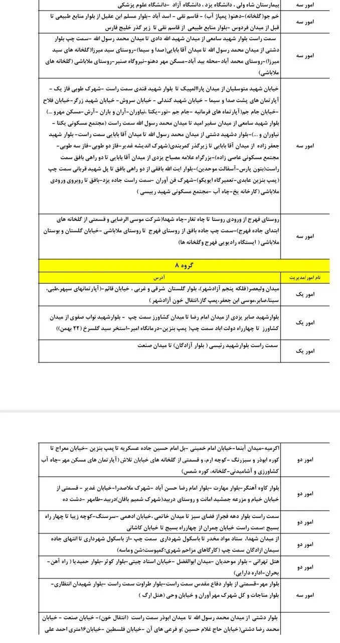 جدول قطعی برق یزد یکشنبه ۲ شهریور ۱۴۰۴ + ساعات خاموشی