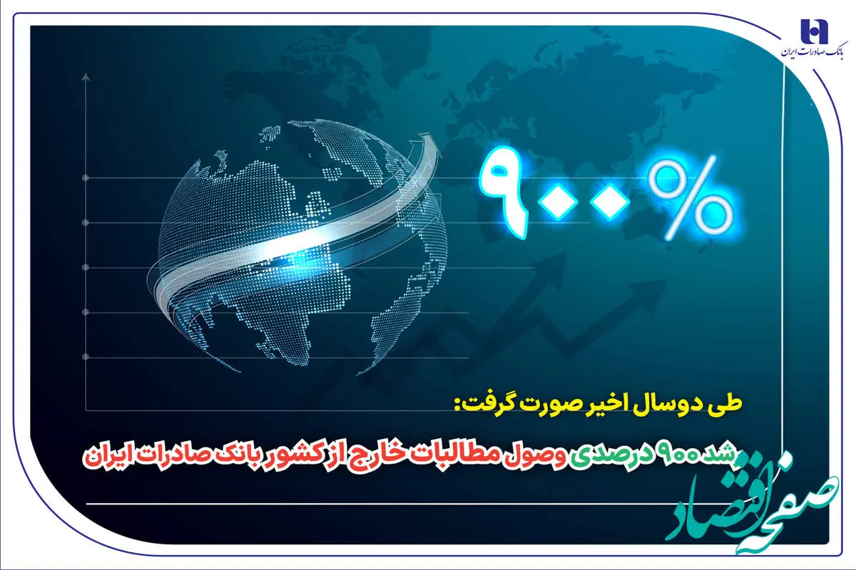 رشد ۹۰۰ درصدی وصول مطالبات خارج از کشور بانک صادرات ایران