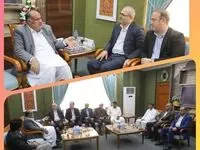 دیدار و نشست دکتر سیدعلی هاشمی عضو هیات مدیره شرکت آزمایشگاه فنی و مکانیک خاک کشور، دکتر عبدالغفور تمندانی مدیرکل آزمایشگاه مکانیک خاک استان سیستان و بلوچستان و هیات همراه با دکتر محمد سعید اربابی رئیس هیات مدیره و مدیرعامل سازمان منطقه آزاد چابهار