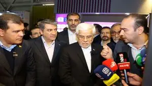 حضور دکتر محمدرضا عارف، معاون اول رئیس جمهور در غرفه ایمیدرو- نمایشگاه تقاضای ساخت و تولید ایرانی (تستا)