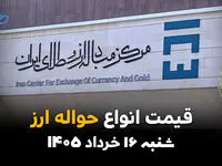 قیمت ارز حواله‌ای امروز شنبه ۱۶ خرداد ۱۴۰۵ | نرخ حواله دلار، یورو و درهم