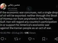 هشدار ایران درباره تنگه هرمز؛ «یک قطره نفت هم صادر نخواهد شد»