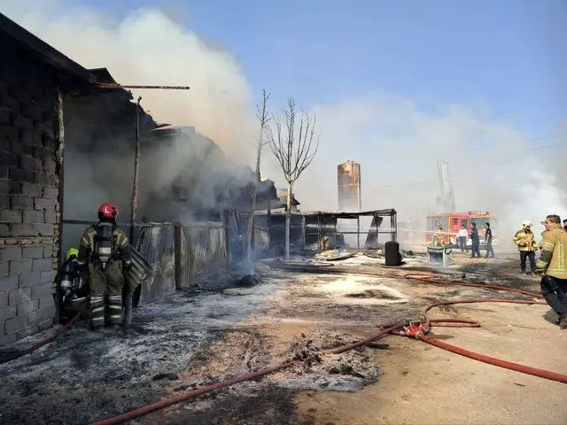 آتش‌سوزی گسترده در گاراژ چوب‌بری؛ مهار حریق پس از اعزام ۴ ایستگاه