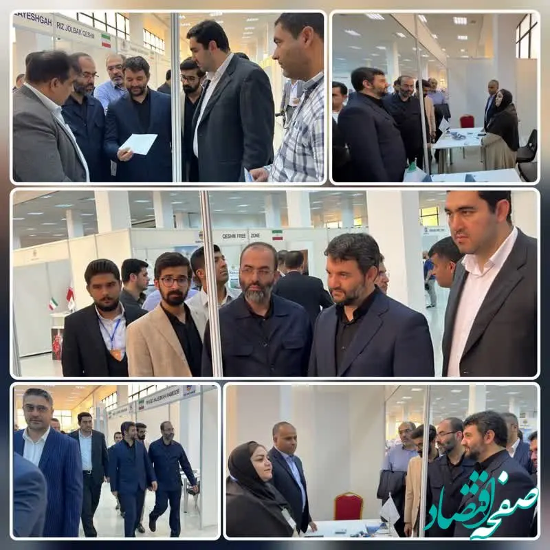 بازدید حجت الله عبدالملکی از غرفه های سرمایه گذاران منطقه آزاد قشم