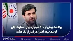 پرداخت بیش از ۲۰۰ میلیارد ریال خسارت جانی توسط بیمه تعاون در کمتر از یک هفته/تأکید سید روح‌اله علیپور یزدی بر تسریع در رسیدگی و صیانت از حقوق بیمه‌گزاران و زیان‌دیدگان