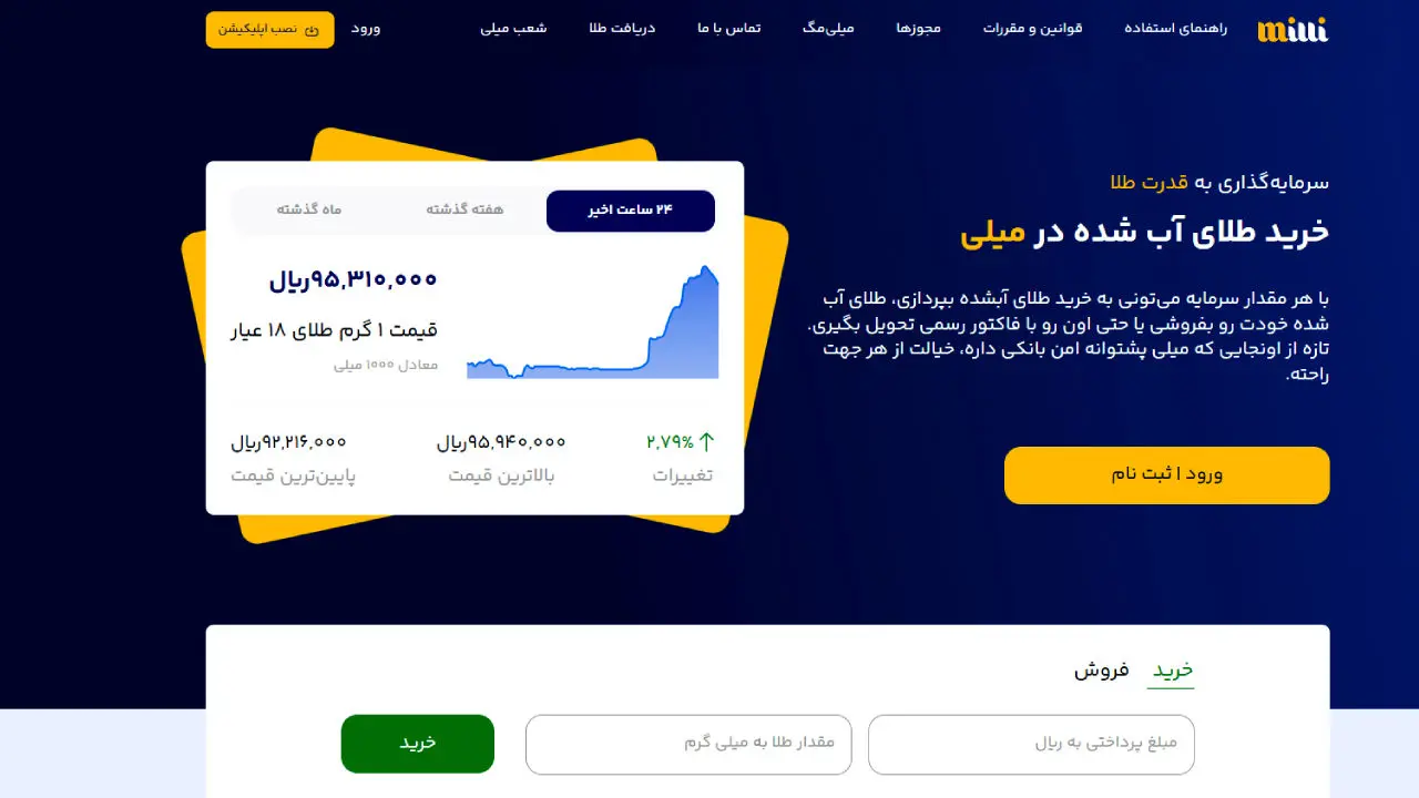 معرفی میلی سایت معتبر خرید انلاین طلای آبشده