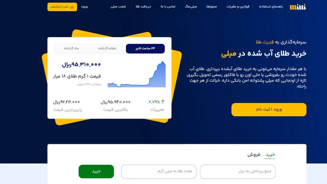معرفی میلی سایت معتبر خرید انلاین طلای آبشده