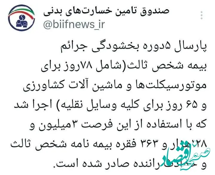 گزارش عملکرد اجرای طرح بخشودگی جرائم بیمه شخص ثالث در سال ۱۴۰۲