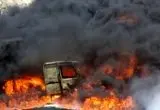 مرگ دلخراش سه کارگر راننده در لرستان بر اثر آتش گرفتن تانکر سوخت