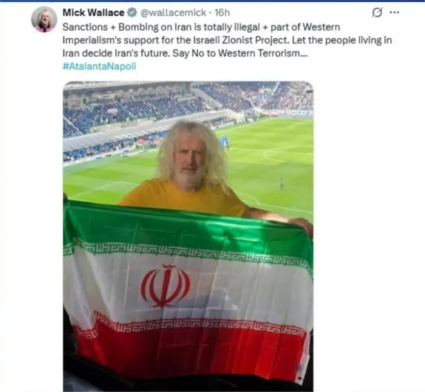 بالا بردن پرچم ایران در ورزشگاه ایتالیا؛ اظهارات جنجالی سیاستمدار ایرلندی چه بود؟