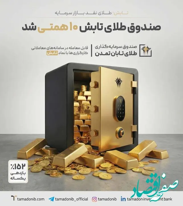 صندوق طلای «تابش» از مرز ۱۰ همت عبور کرد