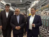 خط ریسندگی شرکت گلرنگ فرش بیدگل با حمایت مالی بانک توسعه صادرات ایران افتتاح شد