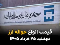 قیمت ارز حواله‌ای امروز دوشنبه ۲۵ خرداد ۱۴۰۵ | درهم صعودی شد؛ دلار حواله‌ای به کدام سمت می‌رود؟