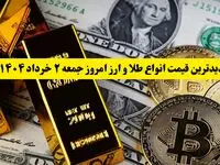 جدیدترین قیمت انواع طلا و ارز امروز جمعه ۲ خرداد ۱۴۰۴ + جدول | قیمت سکه | قیمت طلا | قیمت یورو | قیمت دلار