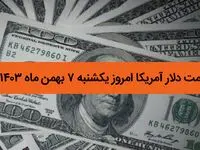 جدیدترین قیمت دلار آمریکا امروز یکشنبه ۷ بهمن ماه ۱۴۰۳ اعلام شد