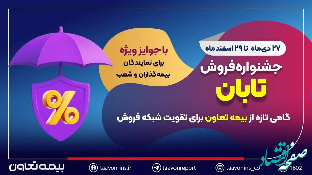جشنواره فروش تابان؛ گامی تازه از بیمه تعاون برای تقویت شبکه فروش