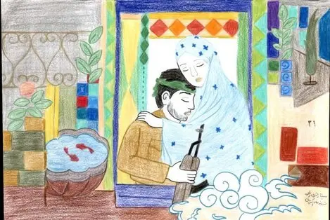 نقاشی های کودکانه درباره هفته دفاع مقدس برای ایده و رنگ آمیزی + طرح جدید
