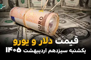 قیمت دلار آمریکا در بازار آزاد امروز یکشنبه ۱۳ اردیبهشت ماه ۱۴۰۵ + قیمت دینار و یورو