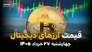 قیمت ارزهای دیجیتال امروز چهارشنبه ۲۷ خرداد ۱۴۰۵ | بیت‌کوین و تتر در چه قیمتی معامله شدند؟